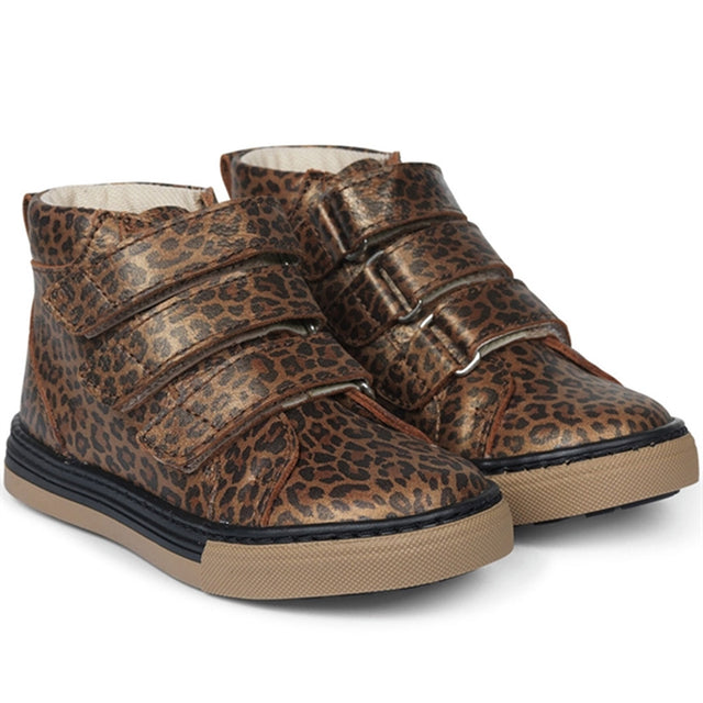 Angulus Tex Sneaker Med Velcro Brown Leo