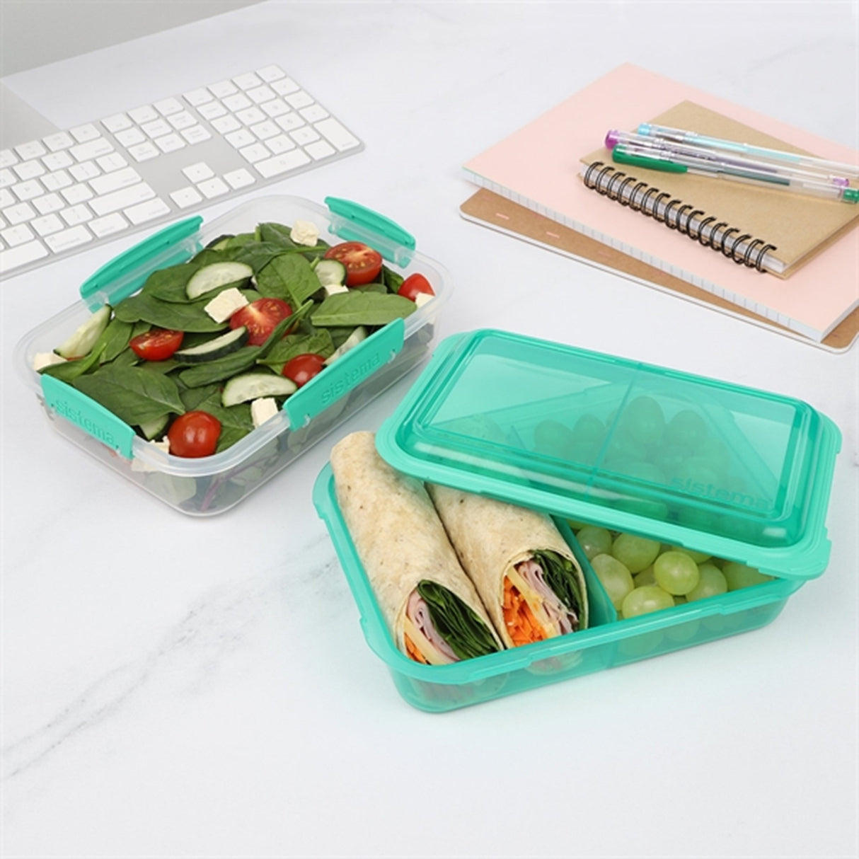 Sistema To Go Lunch Stack Rectangle Madkasse 1,8 L Minty Teal 3