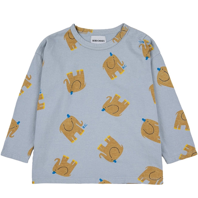 Bobo Choses Light Blue The Elephant Bluse AOP