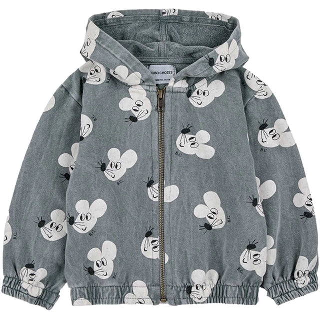 Bobo Choses Grey Mouse Hoodie AOP