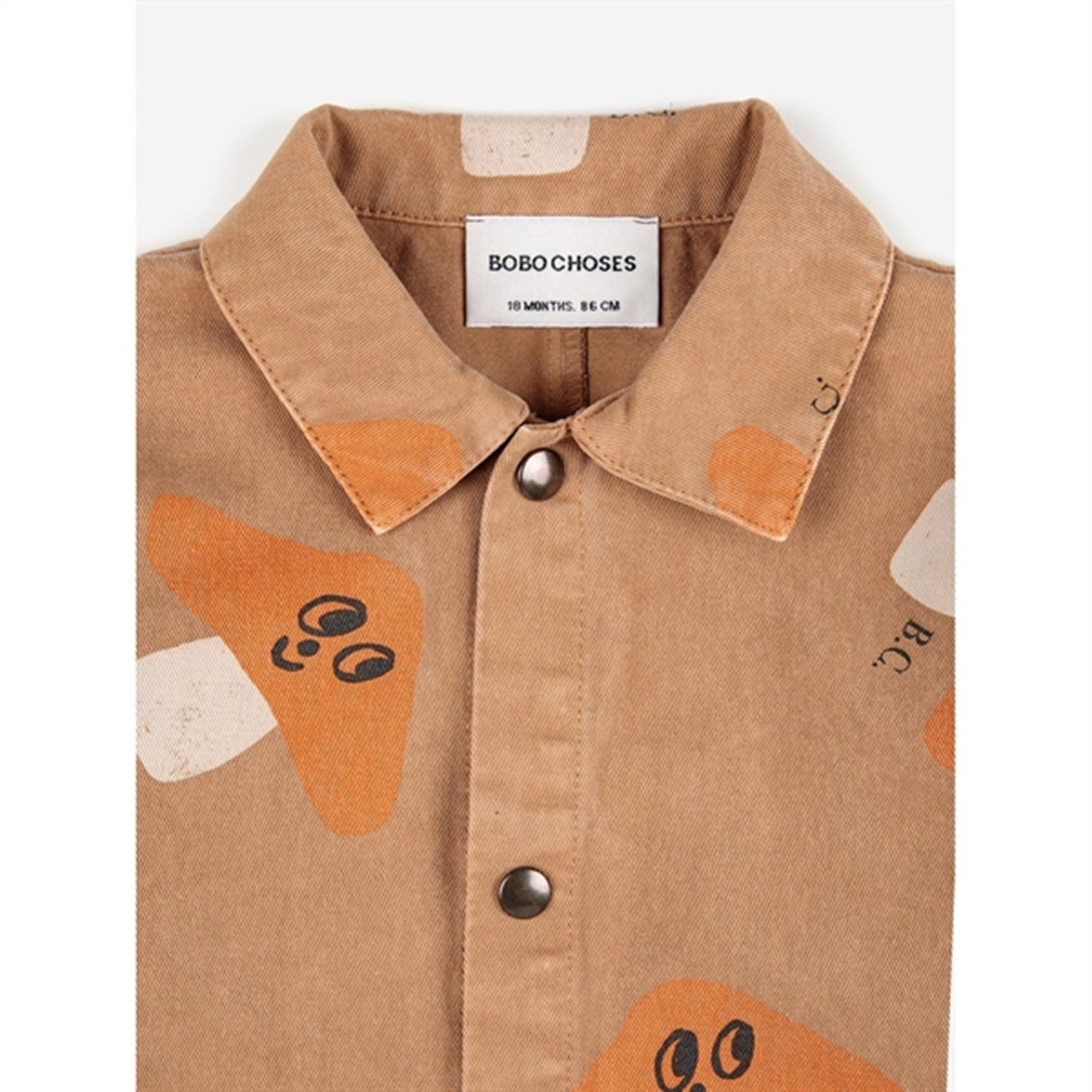 Bobo Choses Brown Mr. Mushroom Woven Overall AOP 3