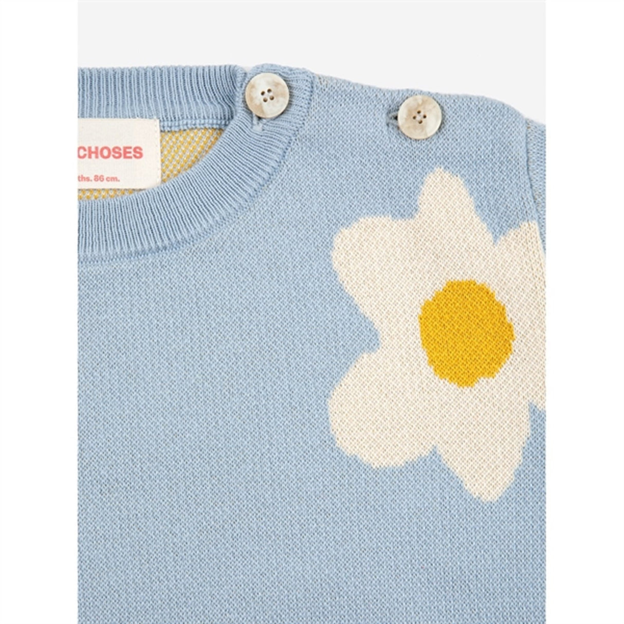 Bobo Choses Light Blue Big Flower Strik Bluse AOP 3