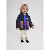 Bobo Choses Midnight Blue Color Block Polar Jakke med Hætte 2