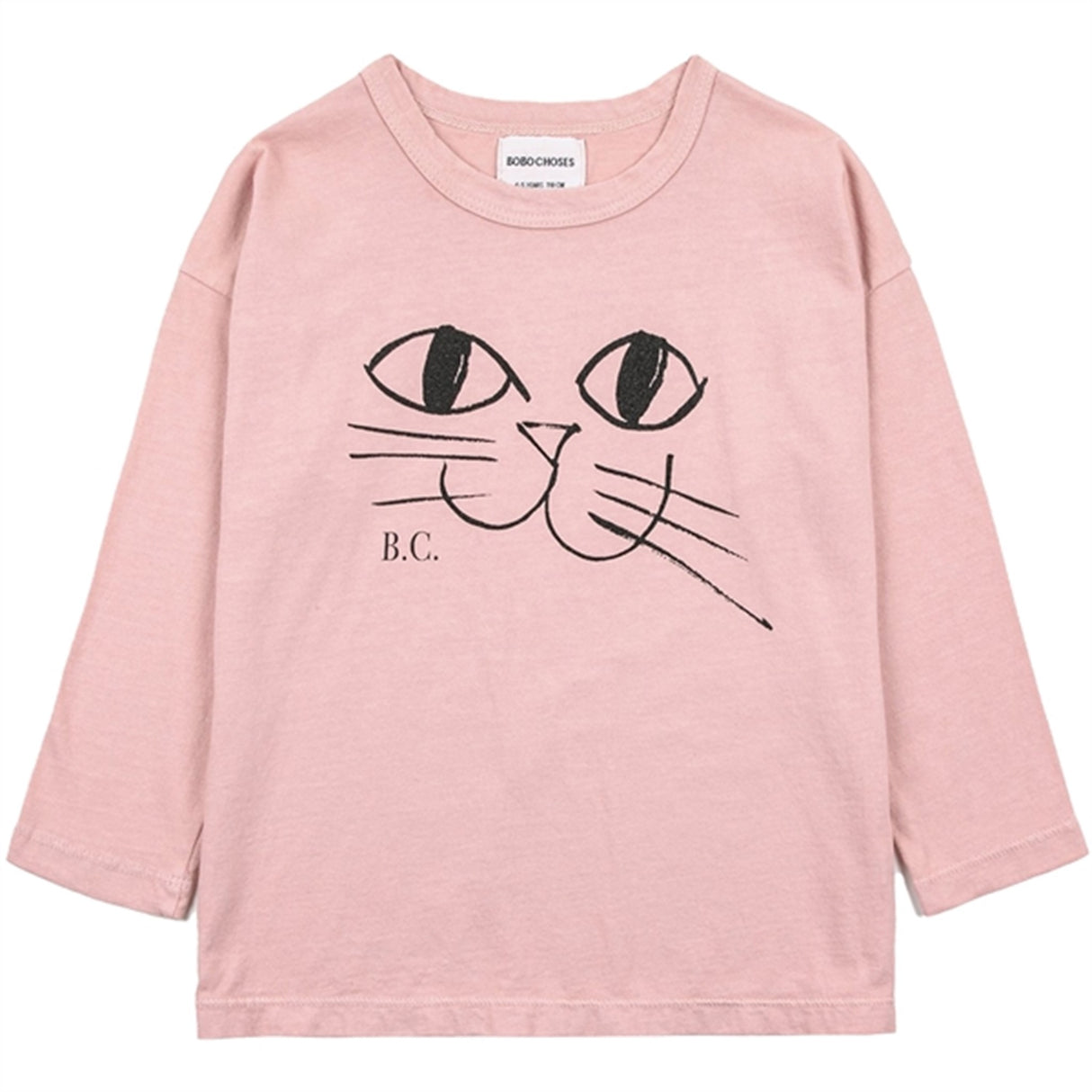 Bobo Choses Pink Smiling Cat Bluse