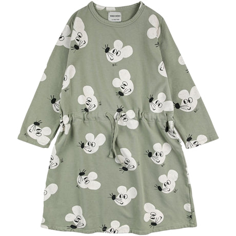 Bobo Choses Light Green Mouse Kjole AOP