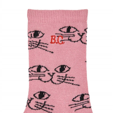 Bobo Choses Pink Smiling Cat Strømper AOP 2