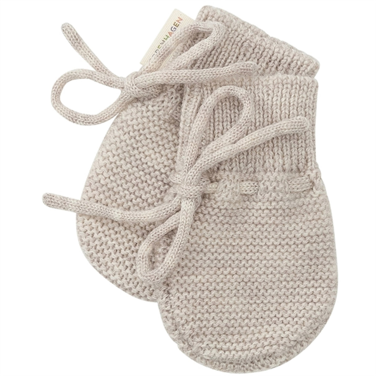 Copenhagen Colors Pale Cream Melange Merino Uld Strikket Baby Luffer