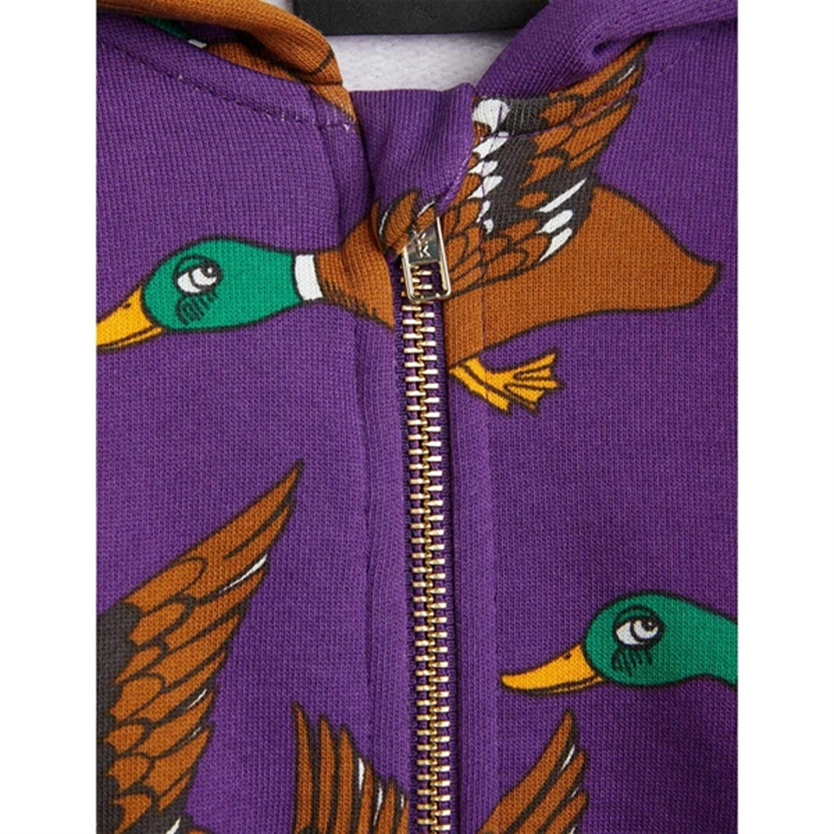 Mini Rodini Ducks Aop Zip Hoodie Purple 2