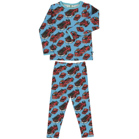 Småfolk Ocean Blue Firetruck Bluse/Leggings Sæt