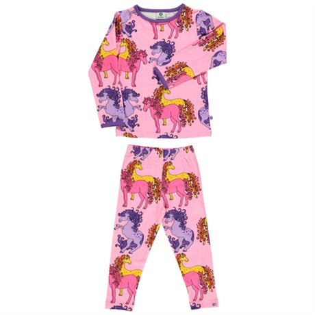 Småfolk Sea Pink Horse Bluse/Leggings Sæt