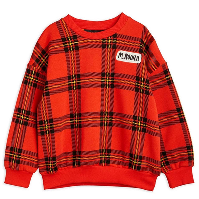 Mini Rodini Red Check Aop Sweatshirt