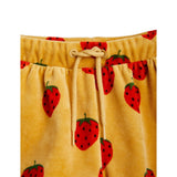 Mini Rodini Beige Strawberries Velour Aop Shorts 3