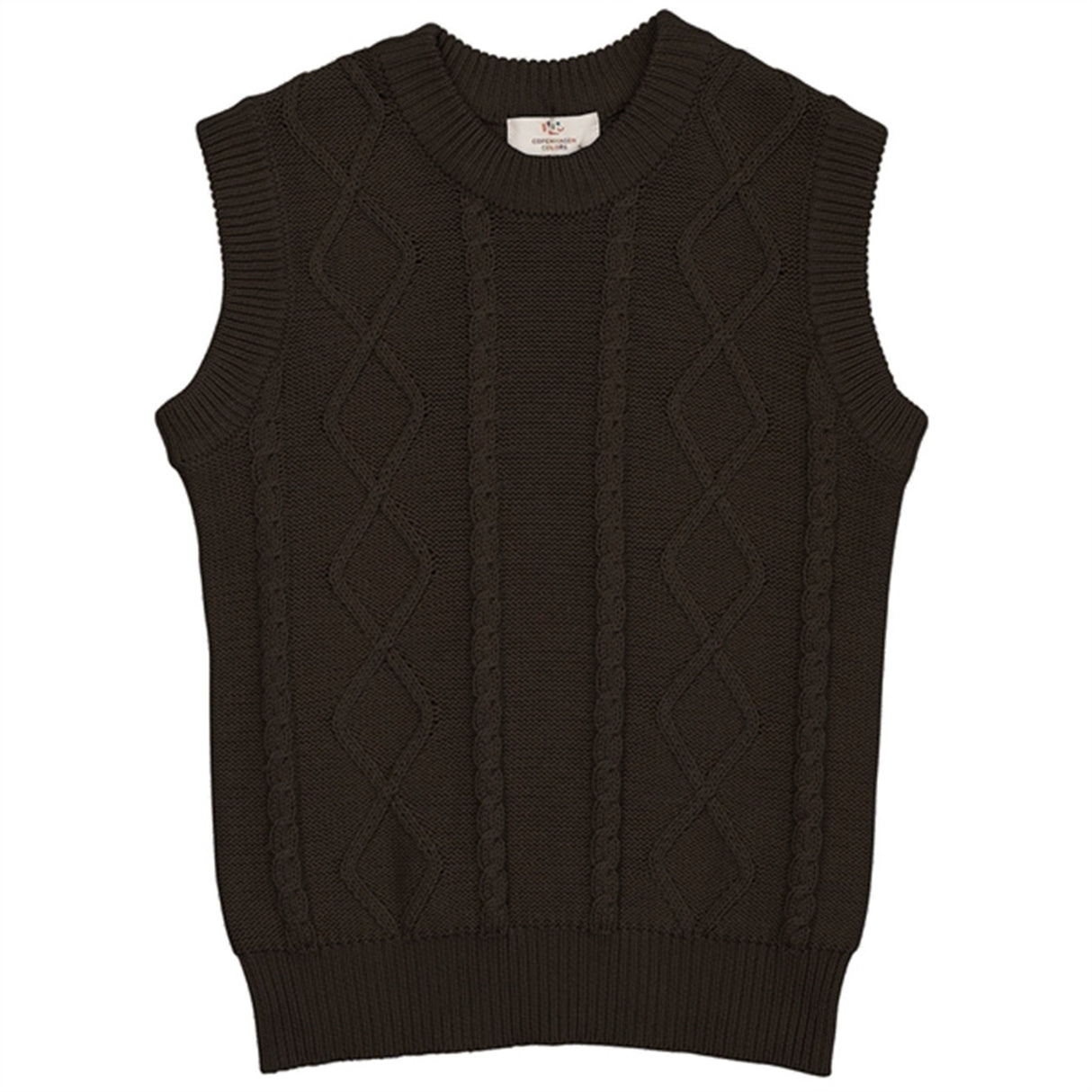 Copenhagen Colors x Luksusbaby Dark Brown Strikket Cable Vest