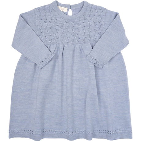 Copenhagen Colors Dusty Blue Merino Bluse Pointelle