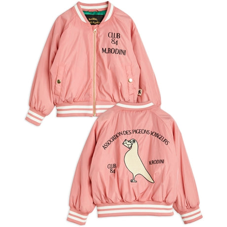 Mini Rodini Pigeons Woven Baseball Jakke Pink 2