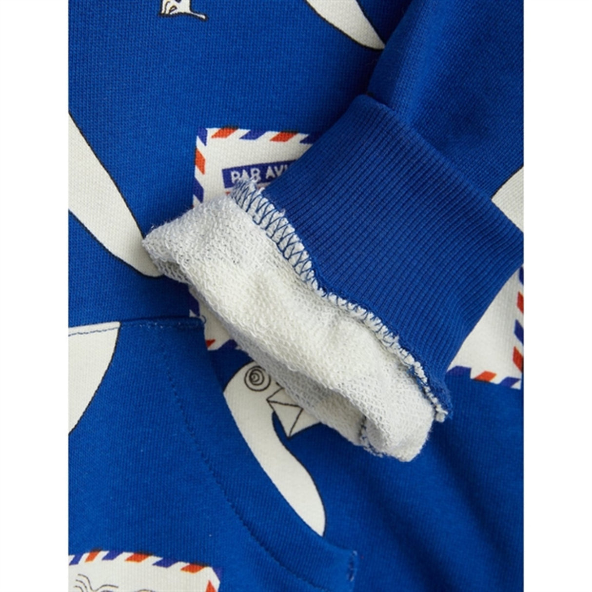 Mini Rodini Pigeons Aop Zip Hoodie Blue 3