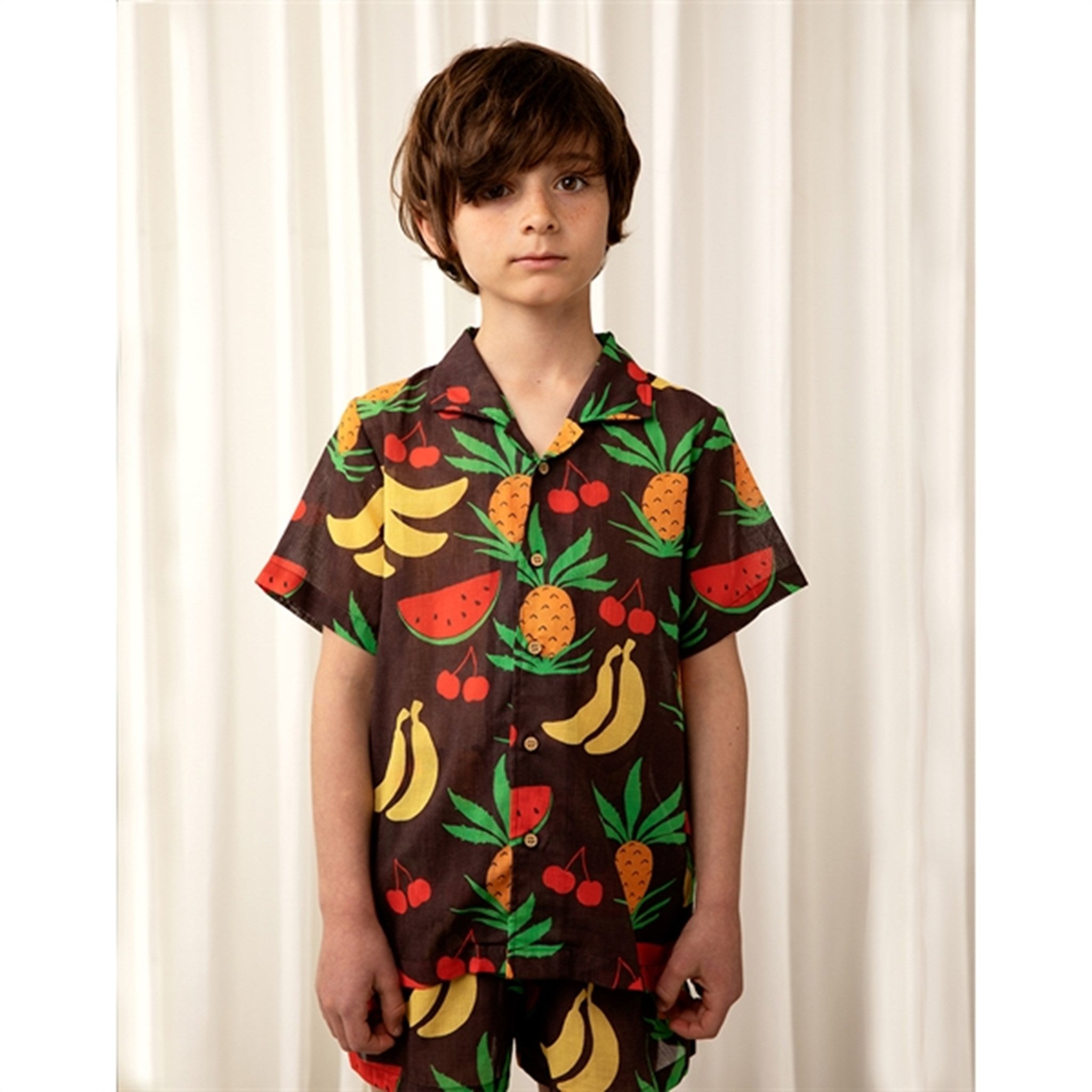 Mini Rodini Fruits Aop Woven Skjorte T-shirt Brown 5