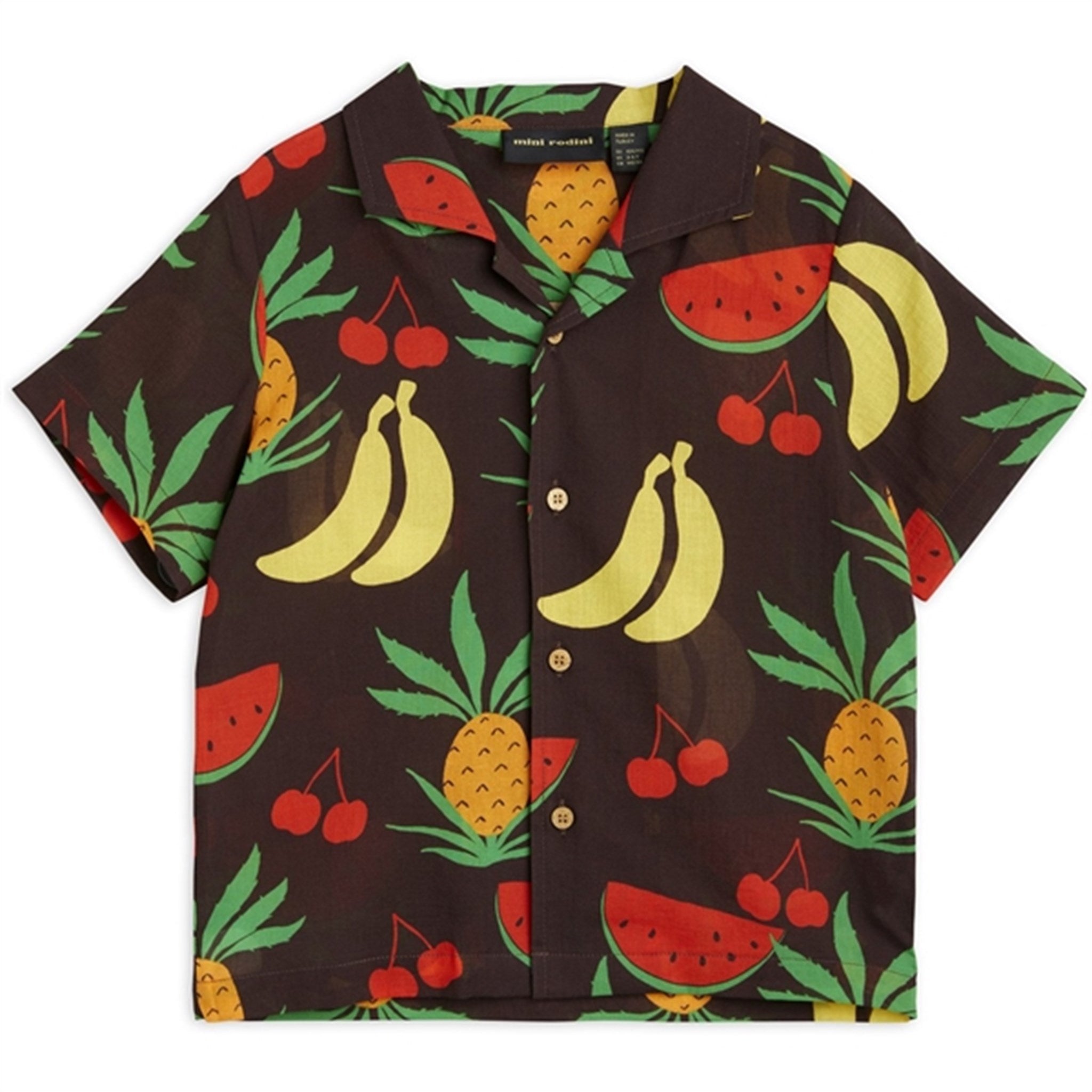 Mini Rodini Fruits Aop Woven Skjorte T-shirt Brown