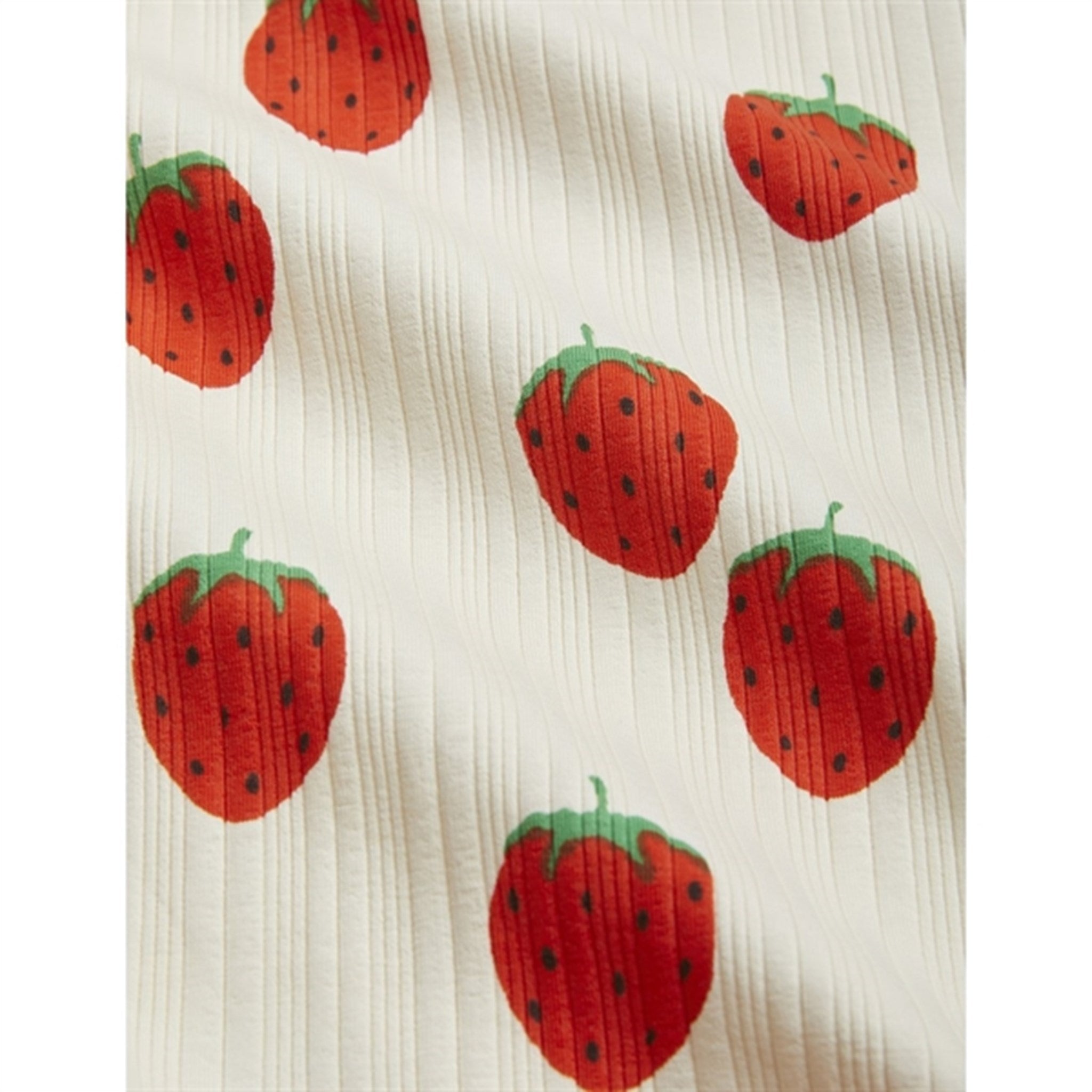 Mini Rodini Strawberries Aop Trumpet T-shirt Offwhite 2