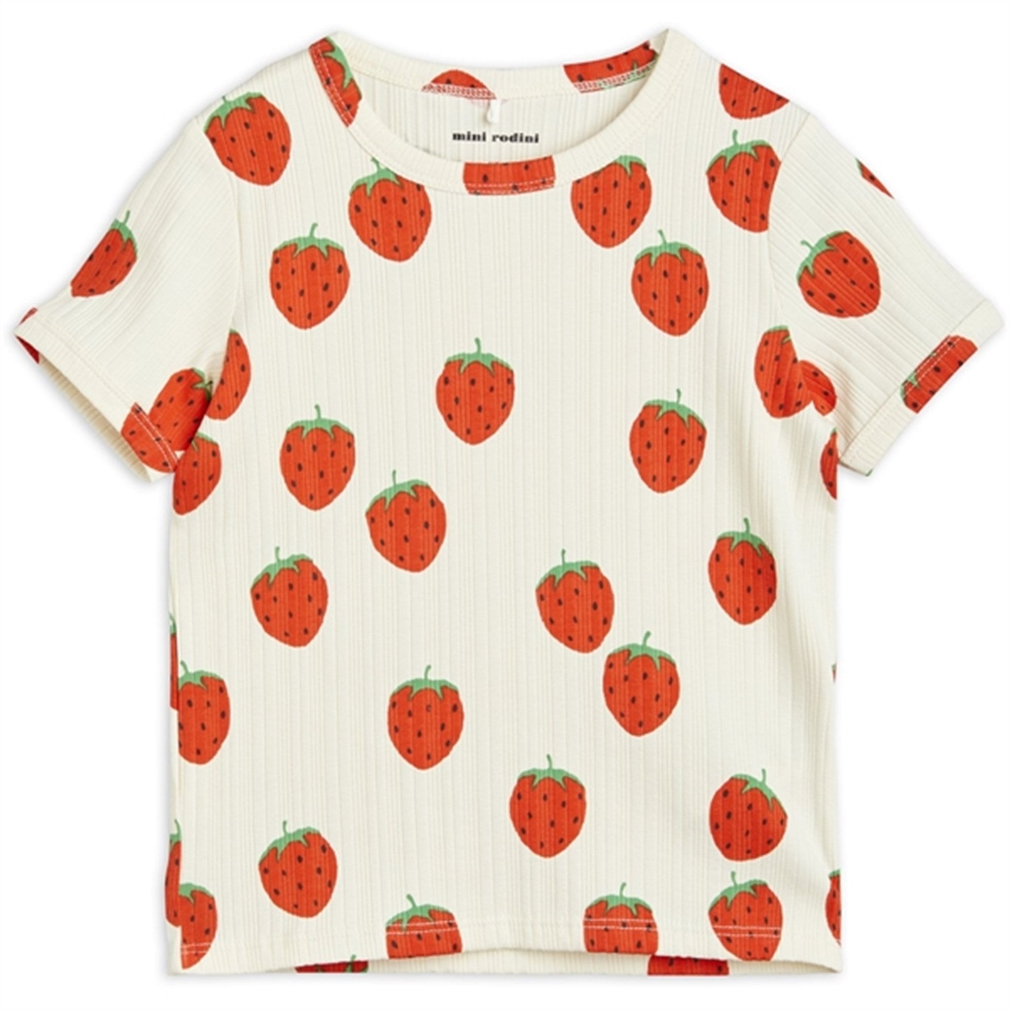 Mini Rodini Strawberries Aop T-shirt Offwhite