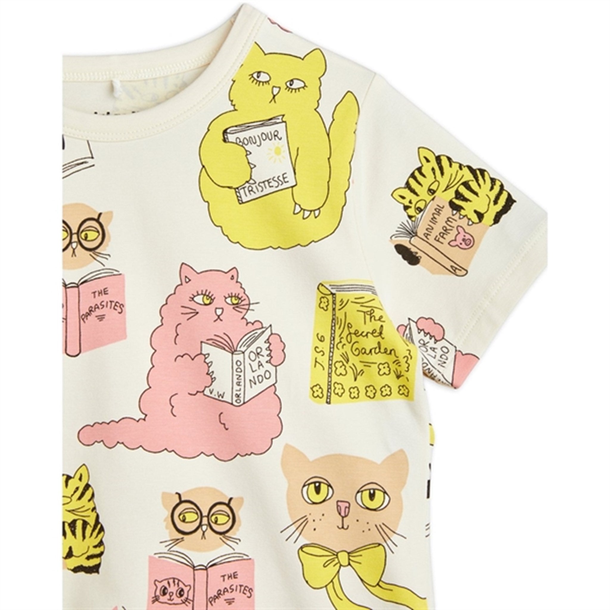 Mini Rodini Cats Aop T-shirt Offwhite 2