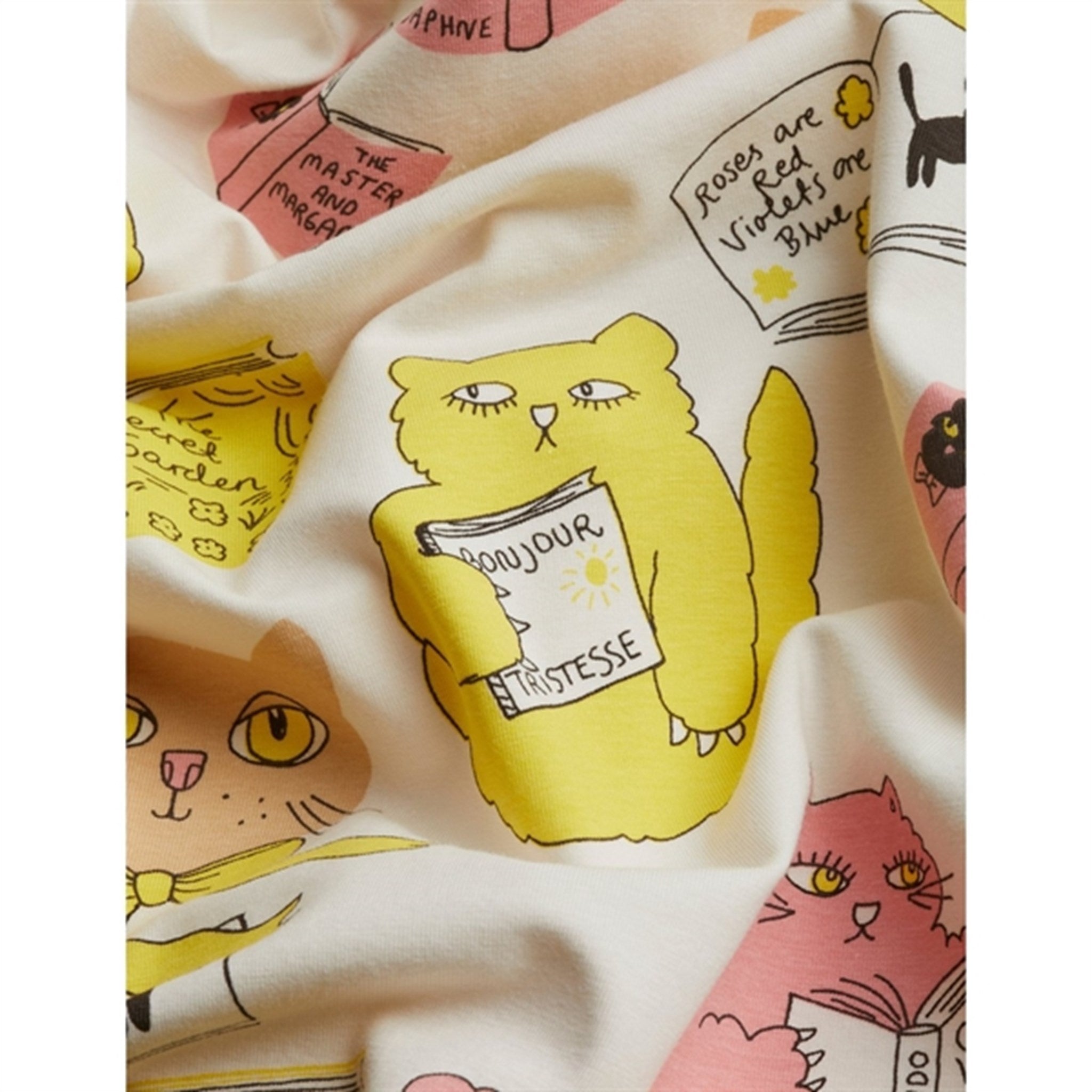 Mini Rodini Cats Aop T-shirt Offwhite 3