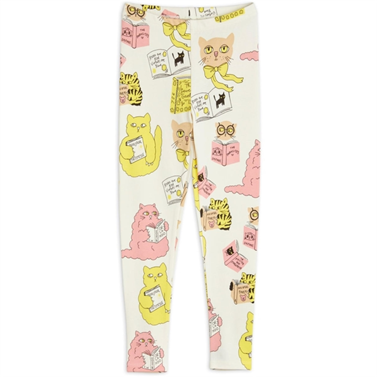 Mini Rodini Cats Aop Leggings Offwhite