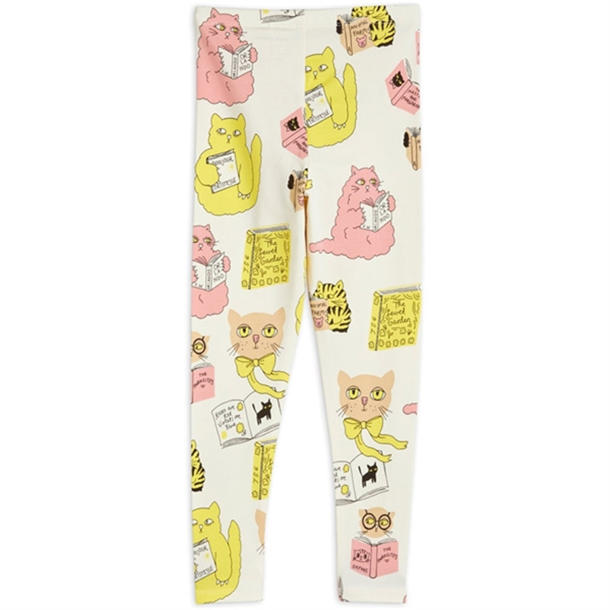 Mini Rodini Cats Aop Leggings Offwhite 4