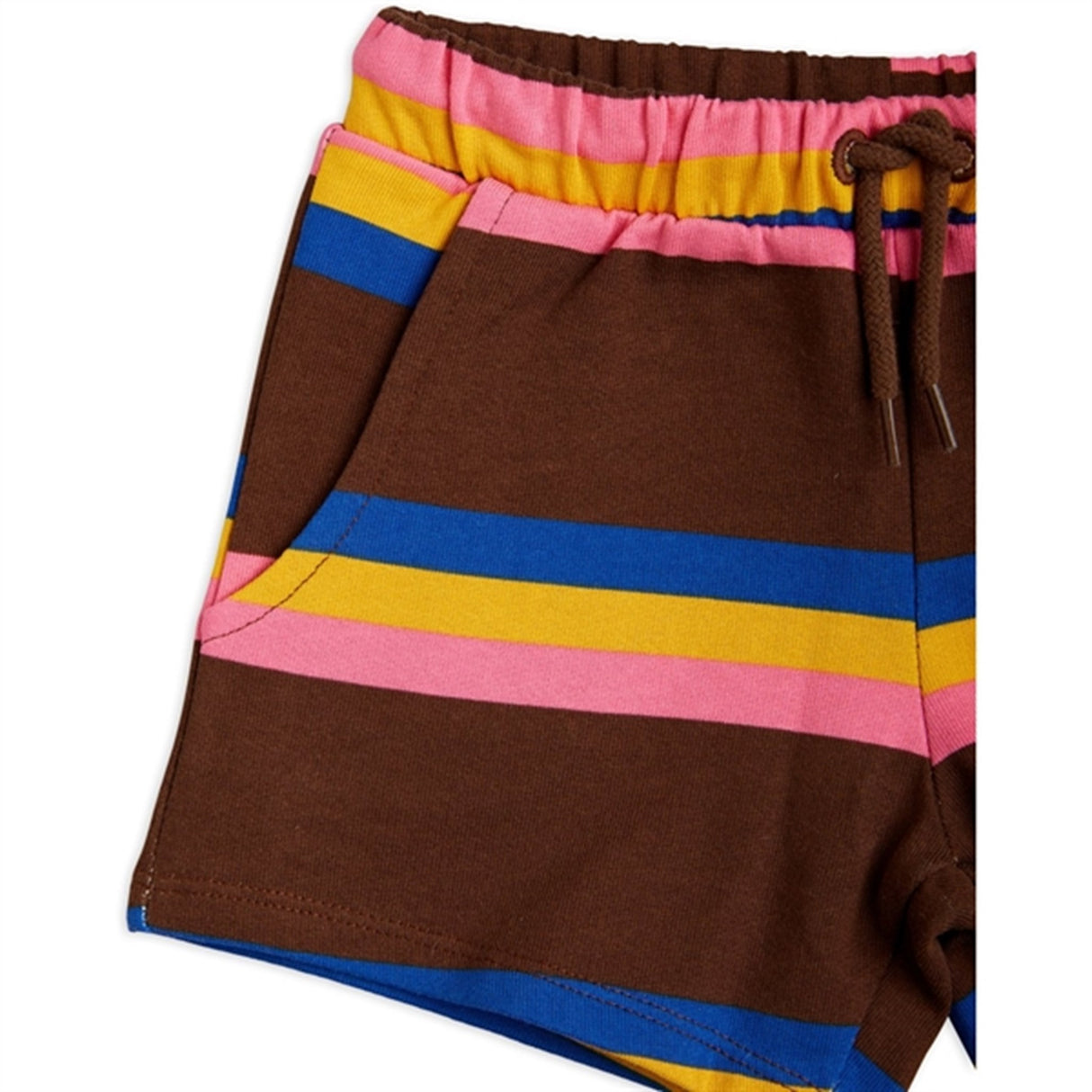 Mini Rodini Stripe Sweatshorts Brown 2