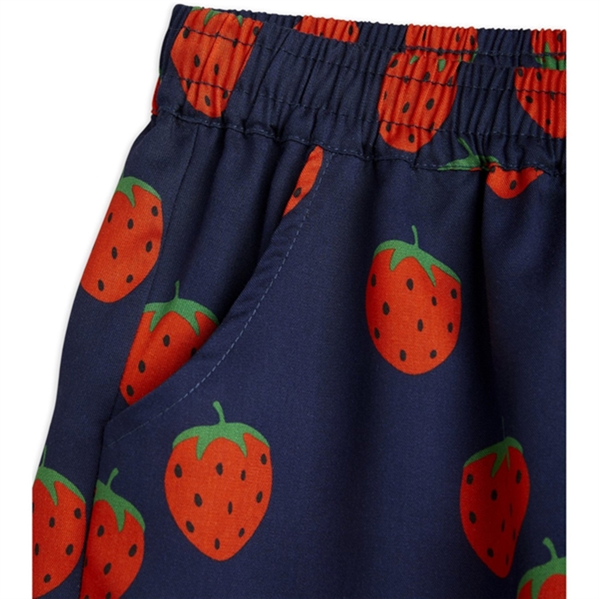 Mini Rodini Strawberries Aop Woven Shorts Blue 2