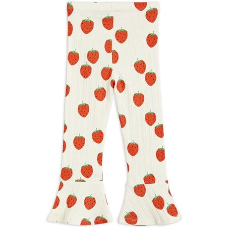 Mini Rodini Strawberries Aop Flared Bukser Offwhite 2