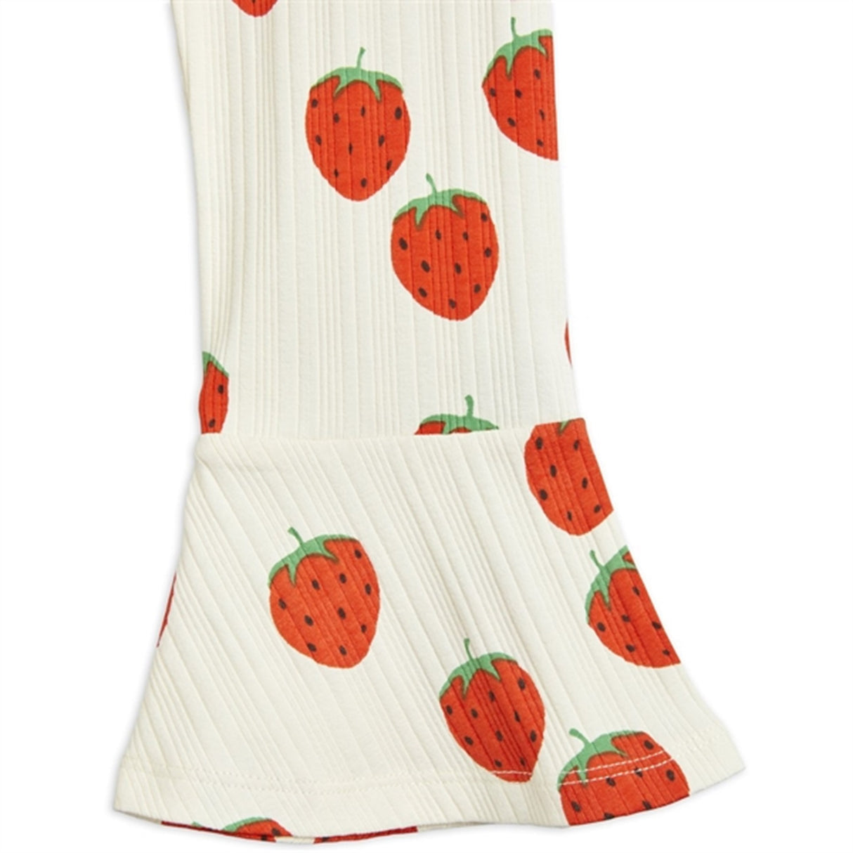 Mini Rodini Strawberries Aop Flared Bukser Offwhite 3