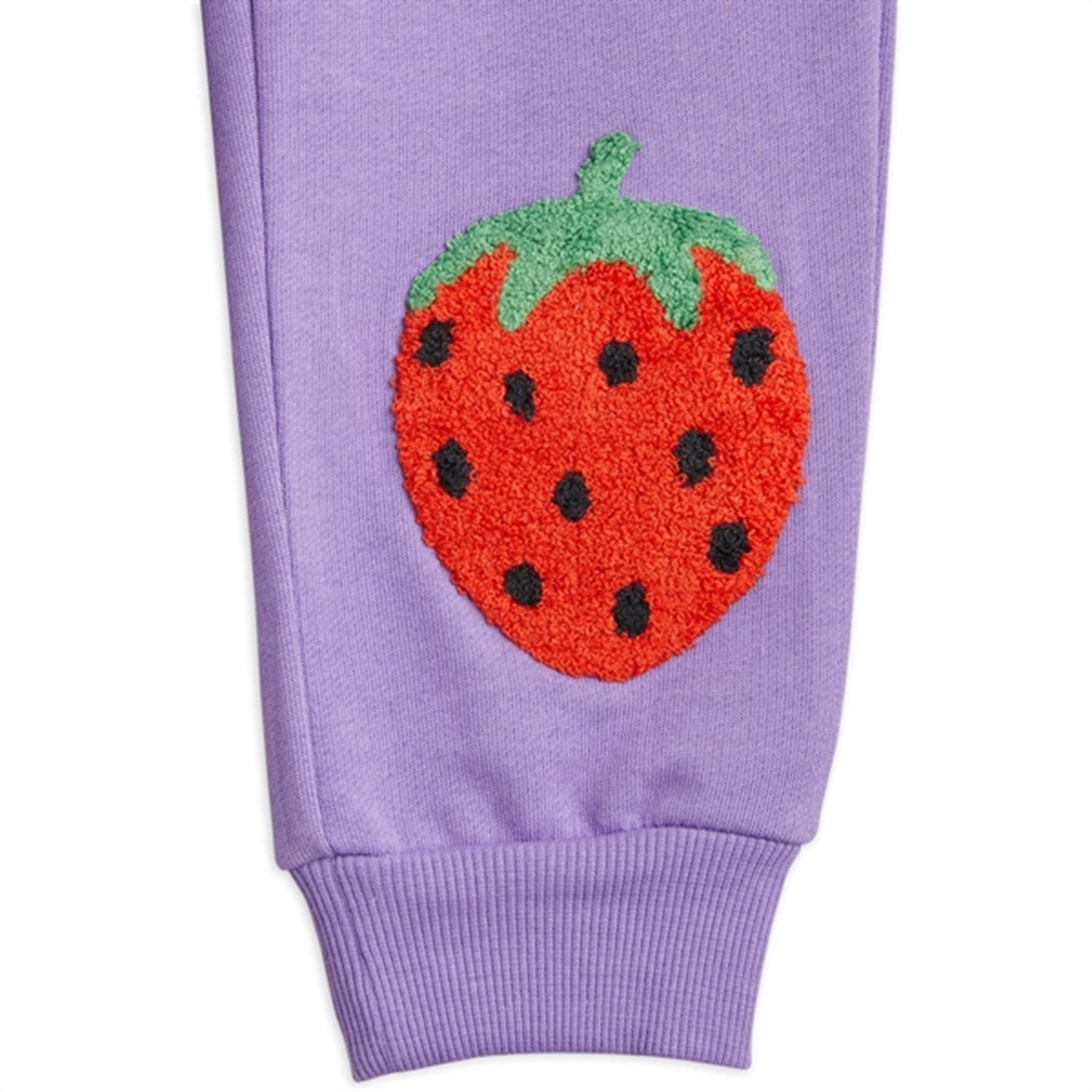 Mini Rodini Strawberries Emb Sweatpants Purple 2
