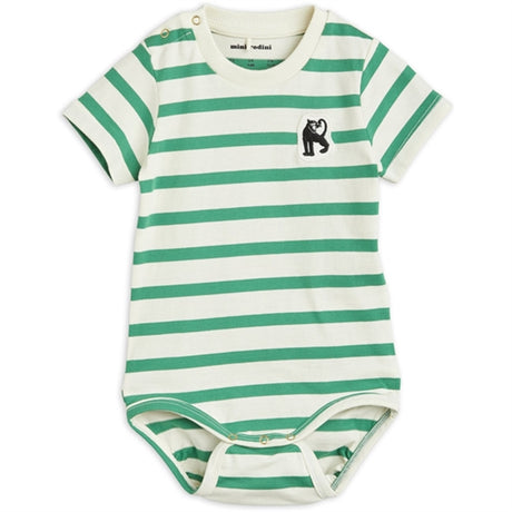 Mini Rodini Panther Patch Ss Body Green