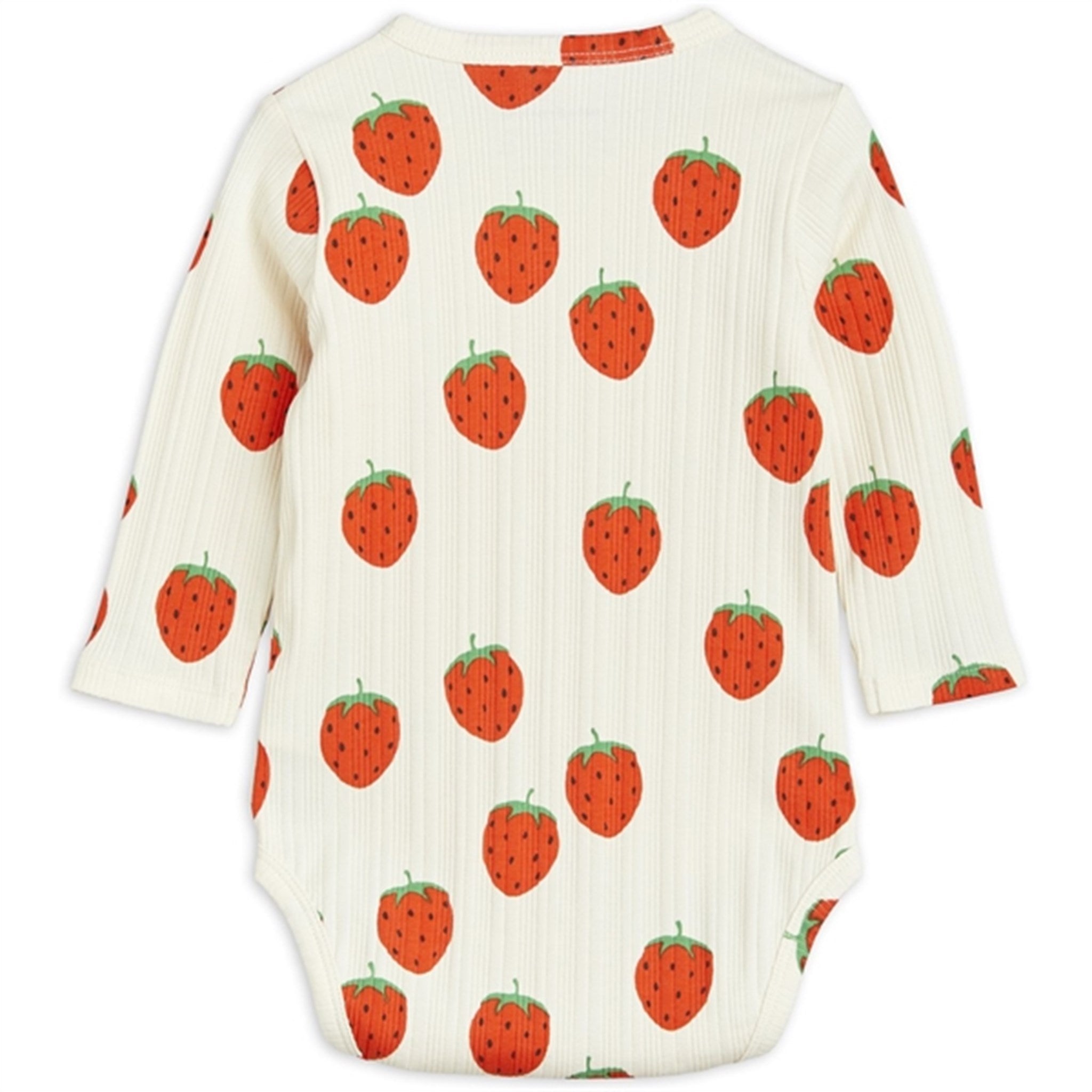Mini Rodini Strawberries Aop Ls Body Offwhite 5