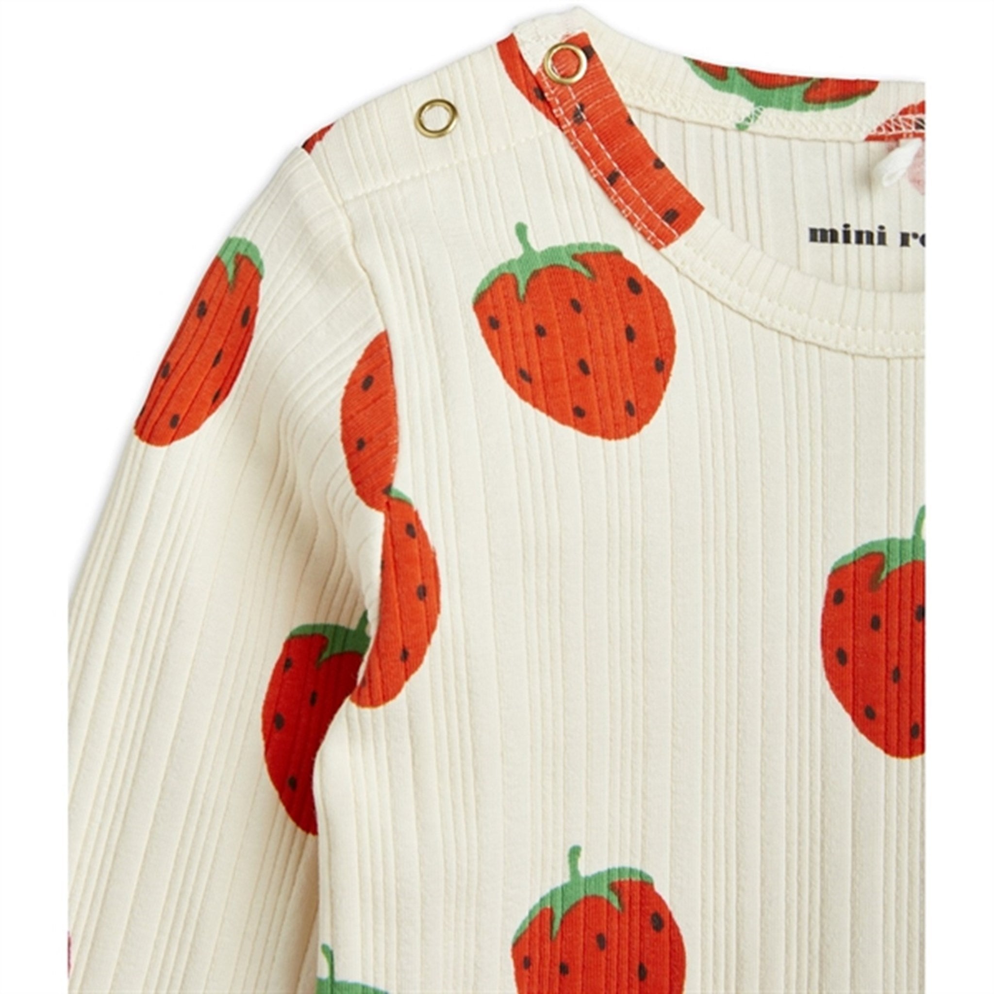 Mini Rodini Strawberries Aop Ls Body Offwhite 2