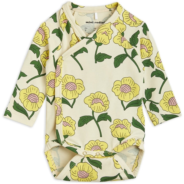 Mini Rodini Flowers Aop Wrap Body Yellow