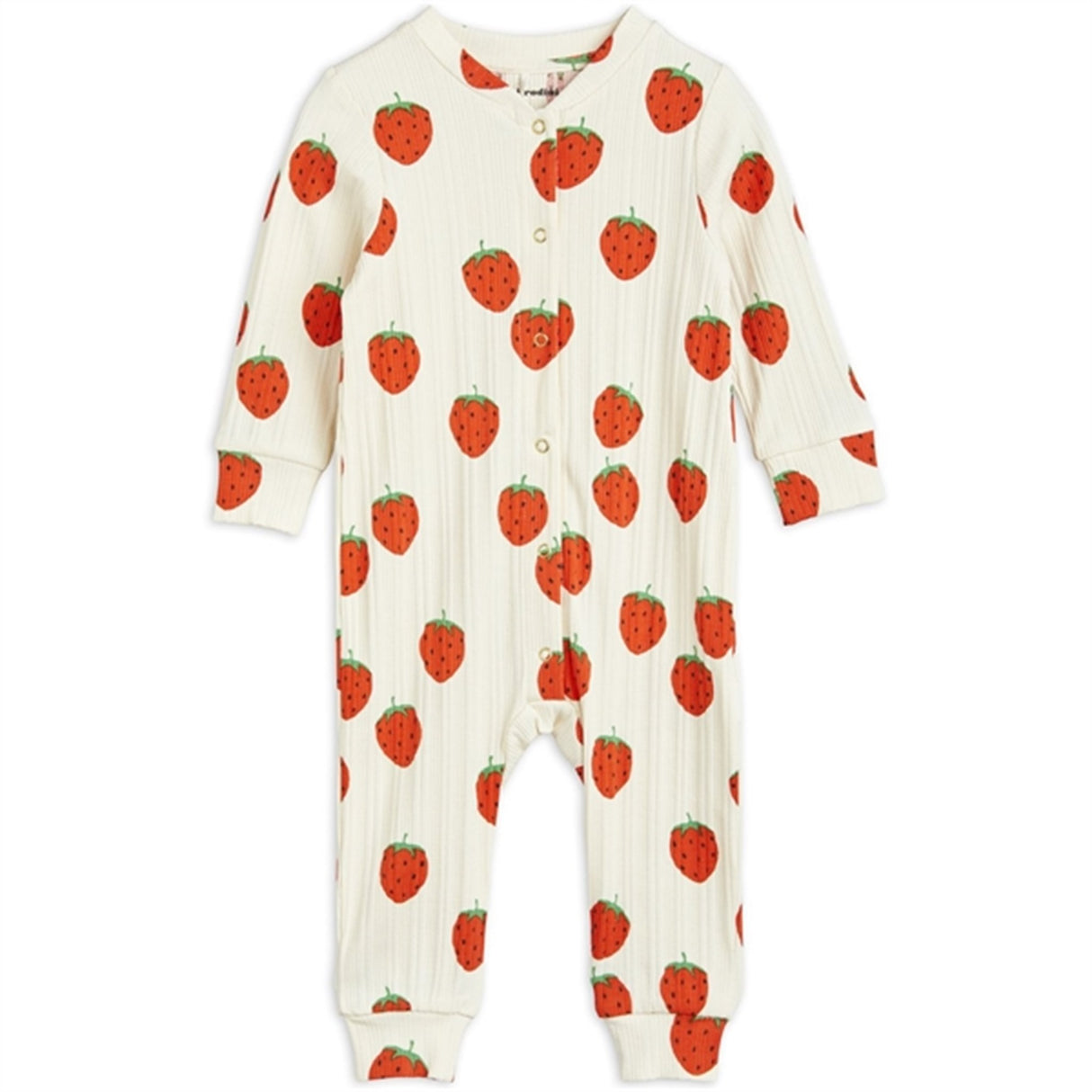 Mini Rodini Strawberries Aop heldragt Offwhite