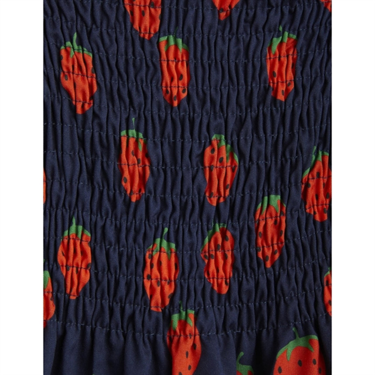 Mini Rodini Strawberries Aop Woven Ss Kjole Blue 2