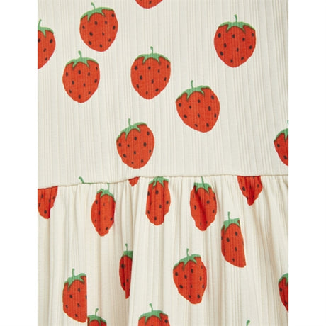 Mini Rodini Strawberries Aop Trumpet Sleeve Kjole Offwhite 2