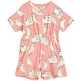 Mini Rodini Pigeons Tencel Aop Sommerdragt Pink