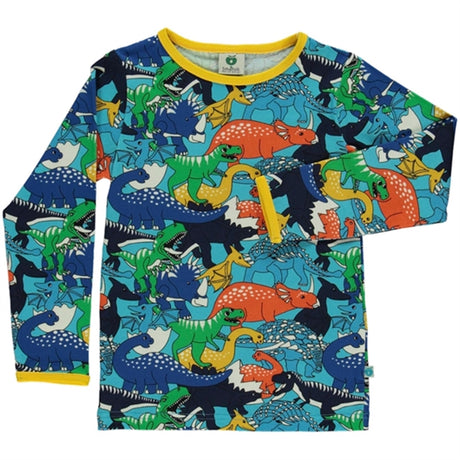 Småfolk Blue Atoll Dinosaur Bluse