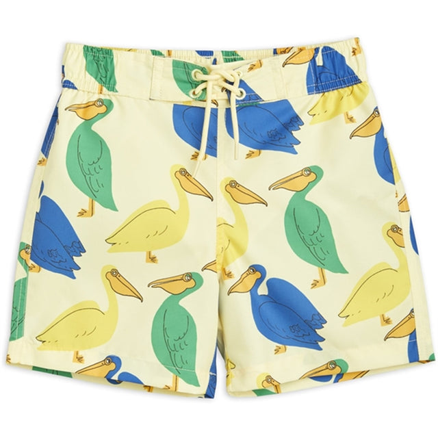 Mini Rodini Pelican AOP Badeshorts Yellow