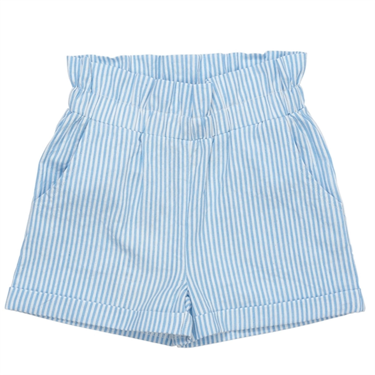 Copenhagen Colors Sky Blue W Cream Stripe Seersucker Shorts m. Flæser