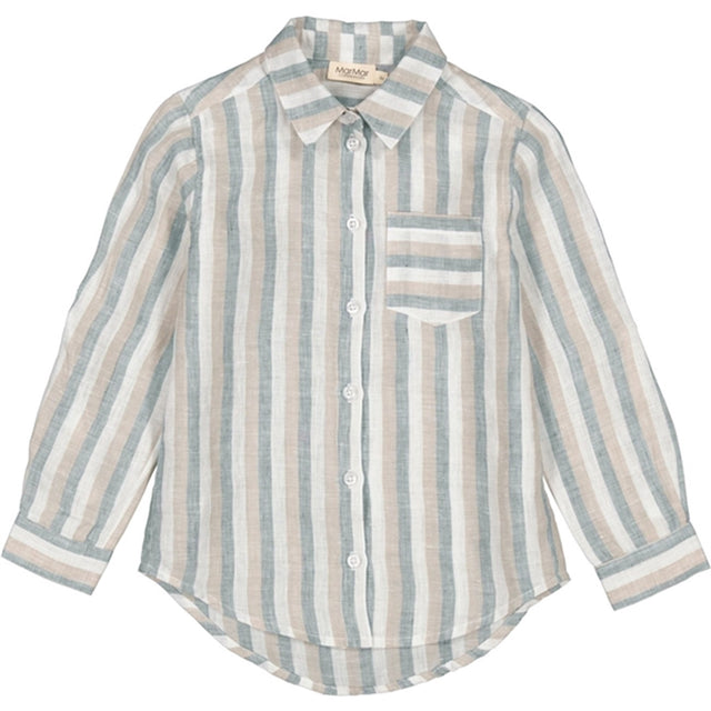 MarMar Dusty Blue Stripe Tommy Skjorte