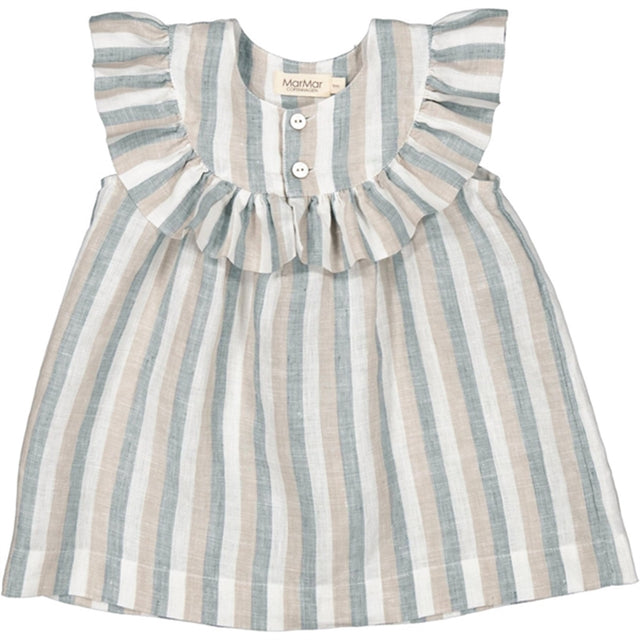 MarMar Dusty Blue Stripe Drussa Kjole