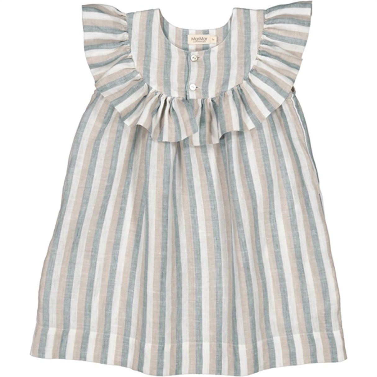 MarMar Dusty Blue Stripe Drussa Kjole