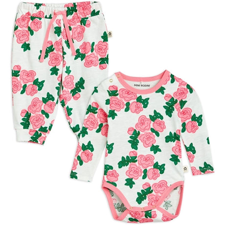 Mini Rodini Roses Aop Baby Sæt Pink