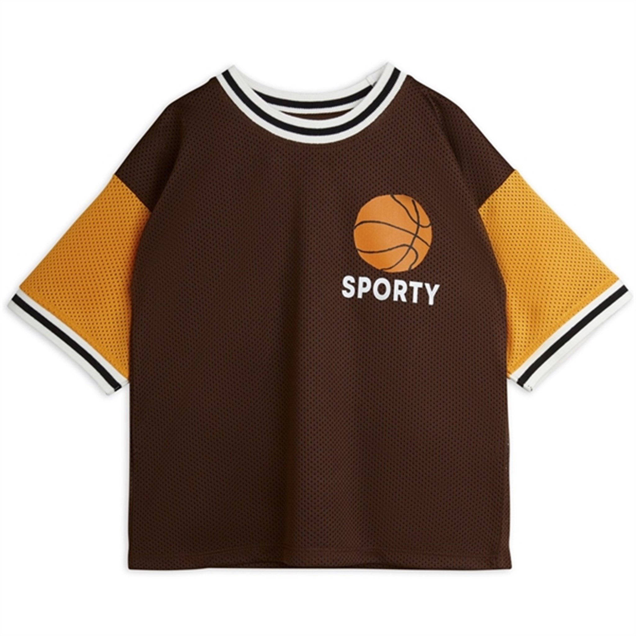 Mini Rodini Brown Basket Mesh Sp T-shirt