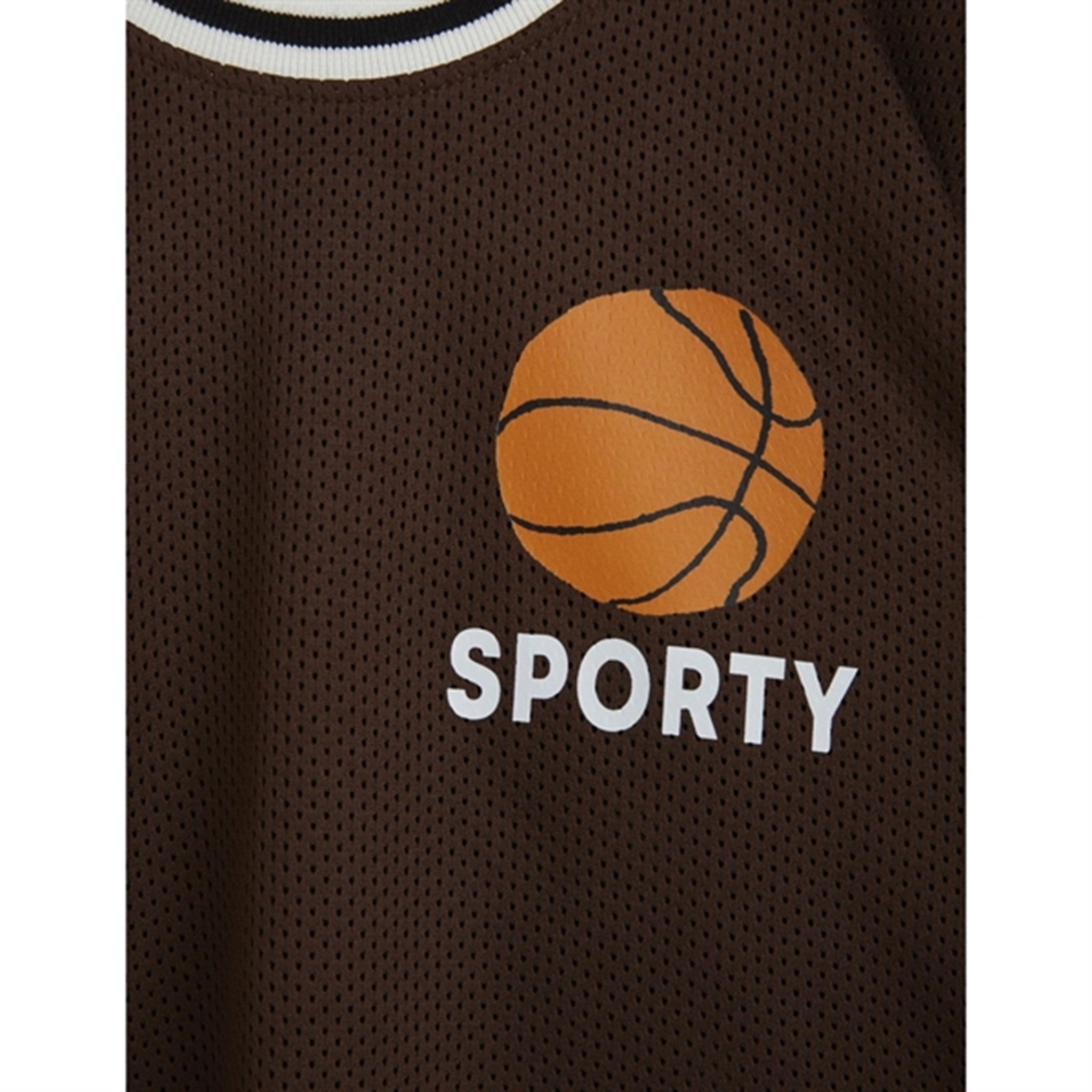 Mini Rodini Brown Basket Mesh Sp T-shirt 2